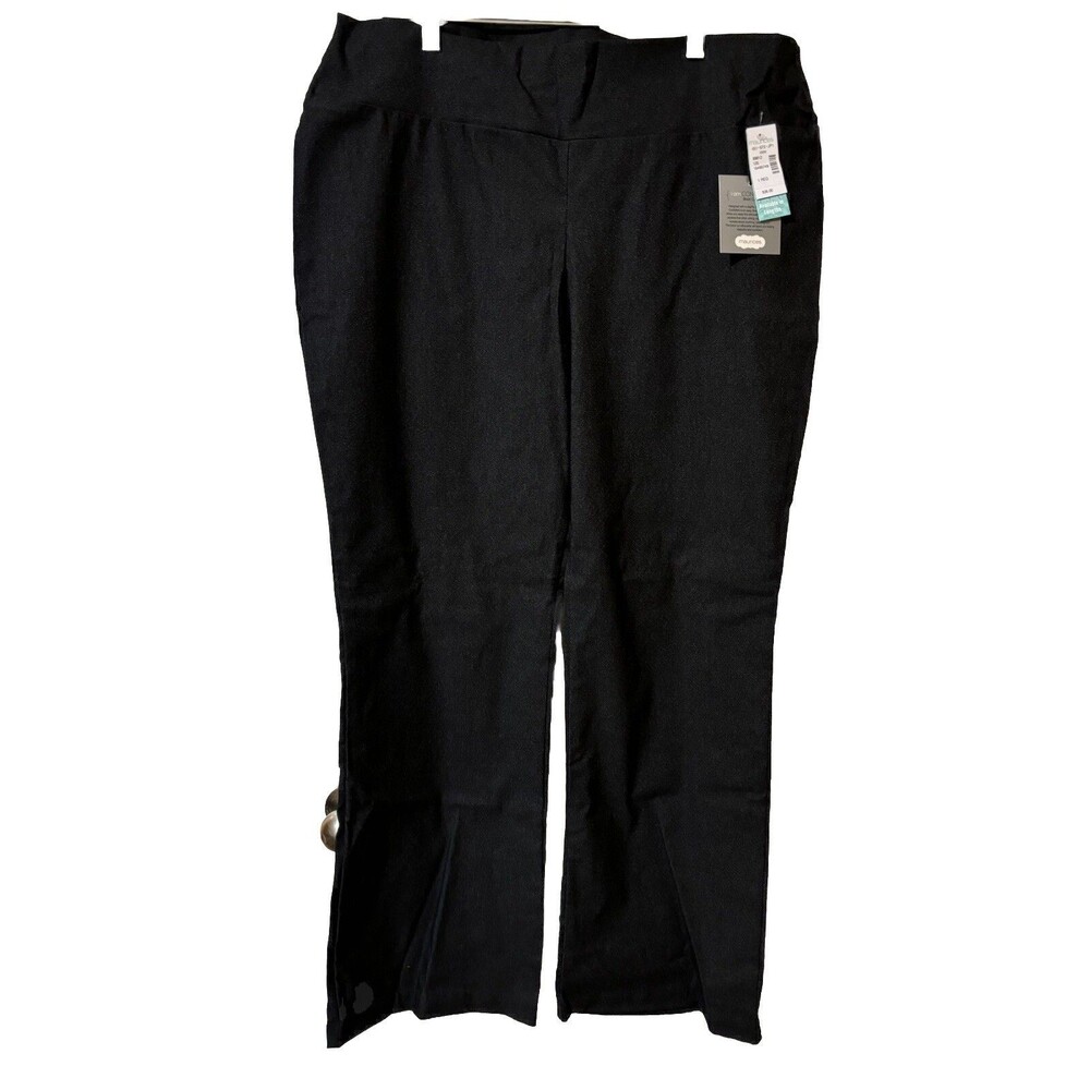 Maurices Dress Pants Woman Plus Size 1Reg Dark Gray Stretch Waist Boot Cut NEW